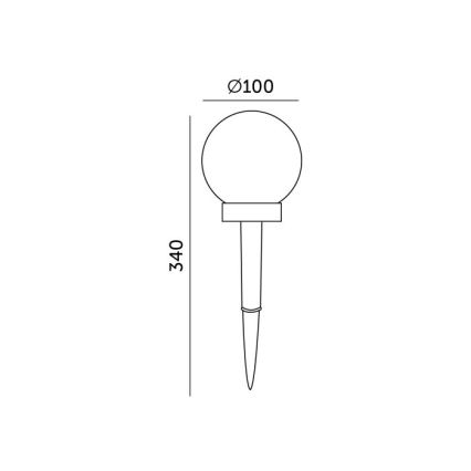 RGB LED Solar Lamp SPHERE, 1.2V, IP44, 40 mAh, Ø 10 cm