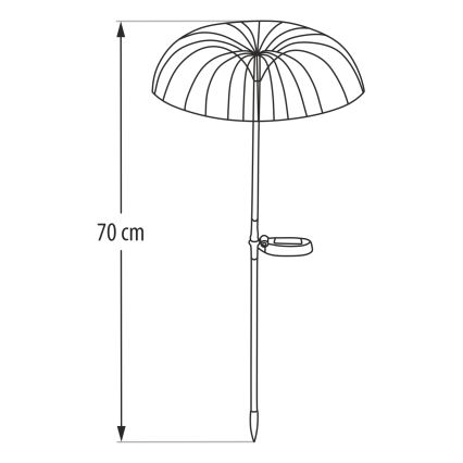 RGB LED Solar Light, LED/1.2 V, 300 mAh, IP44, Black