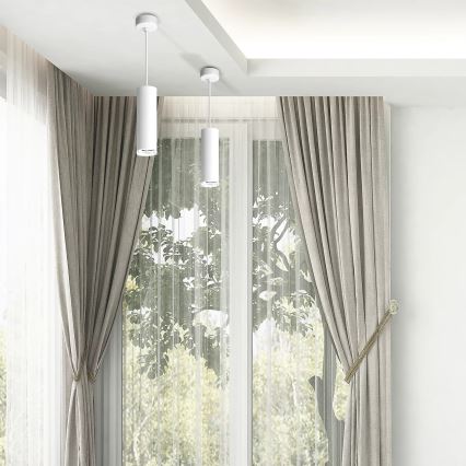 TURYN LED RGBW Dimmable Bathroom Pendant on Cable, 1x GU10/4,8W/230V, 3000K, IP44, White + Remote Control