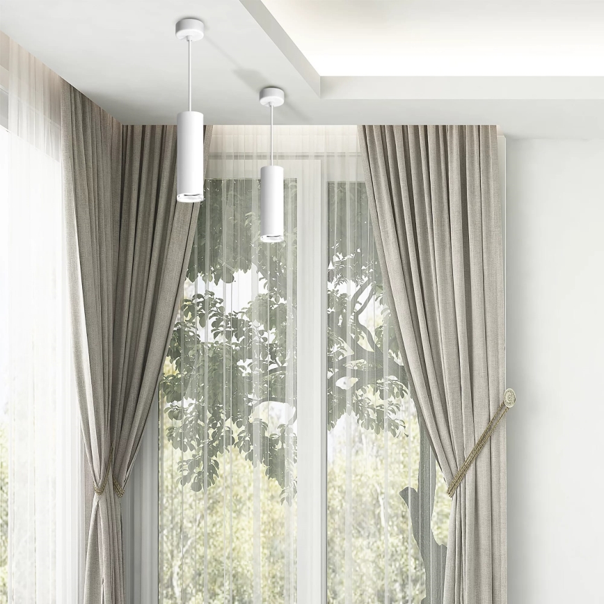 TURYN LED RGBW Dimmable Bathroom Pendant on Cable, 1x GU10/4,8W/230V, 3000K, IP44, White + Remote Control