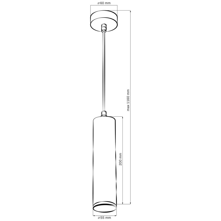 TURYN LED RGBW Dimmable Bathroom Pendant on Cable, 1x GU10/4,8W/230V, 3000K, IP44, White + Remote Control