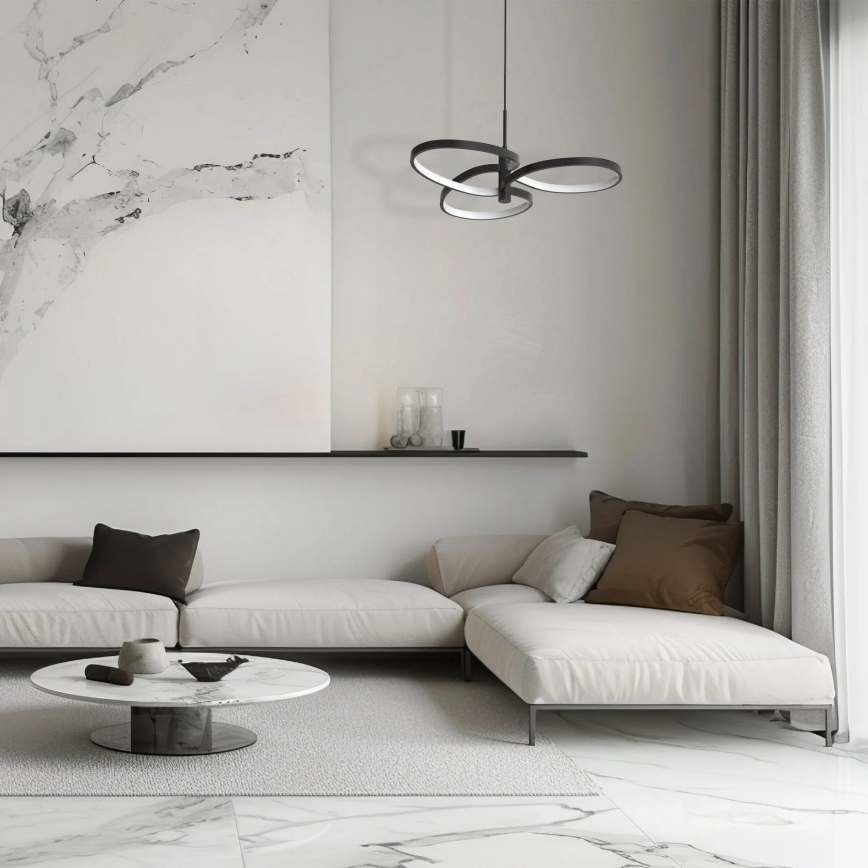 RIBBON LED Cable Pendant Light, 25W, 230V, 4000K, Black