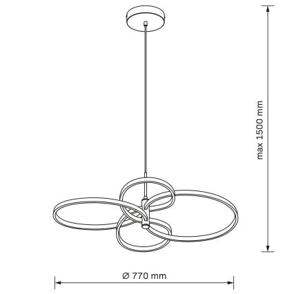RIBBON LED cable-suspended pendant, 37W, 230V, 4000K, Black