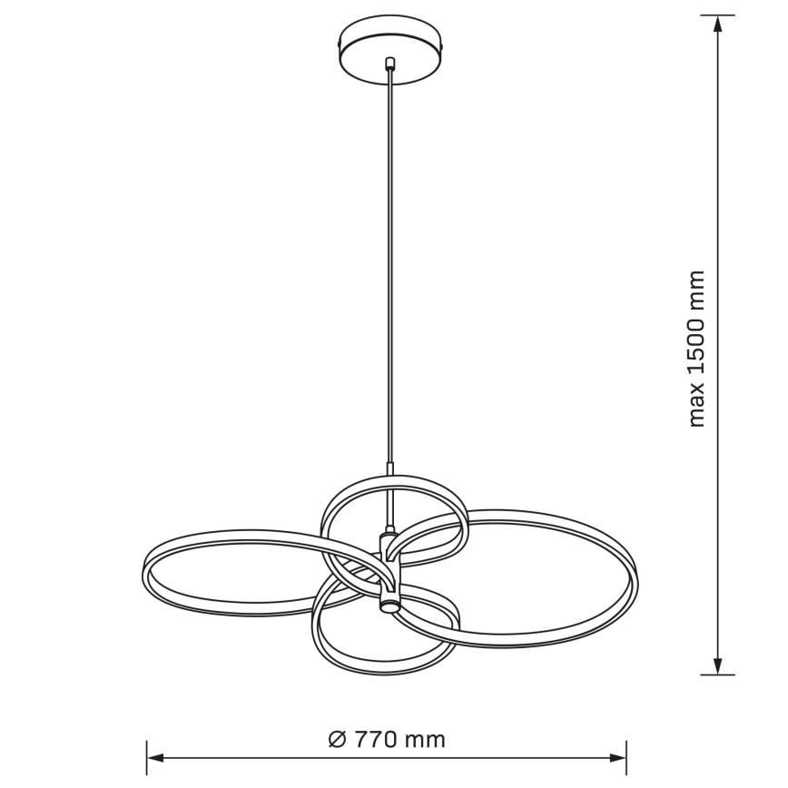 RIBBON LED cable-suspended pendant, 37W, 230V, 4000K, Black