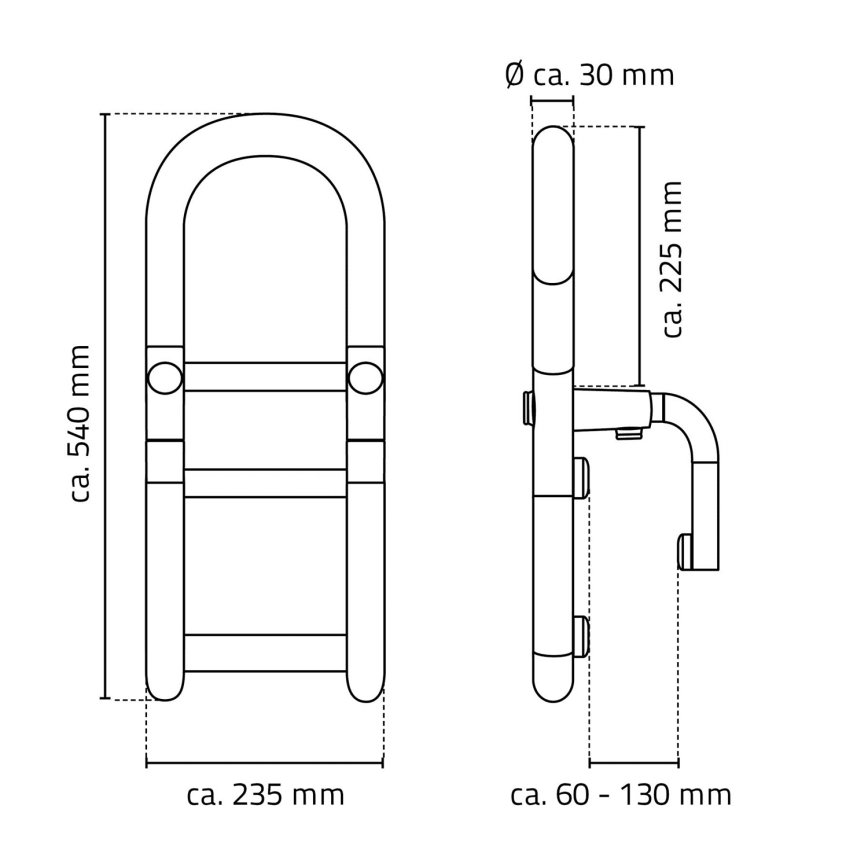 Ridder - Bathtub grab bar 54 x 23.5 cm, white