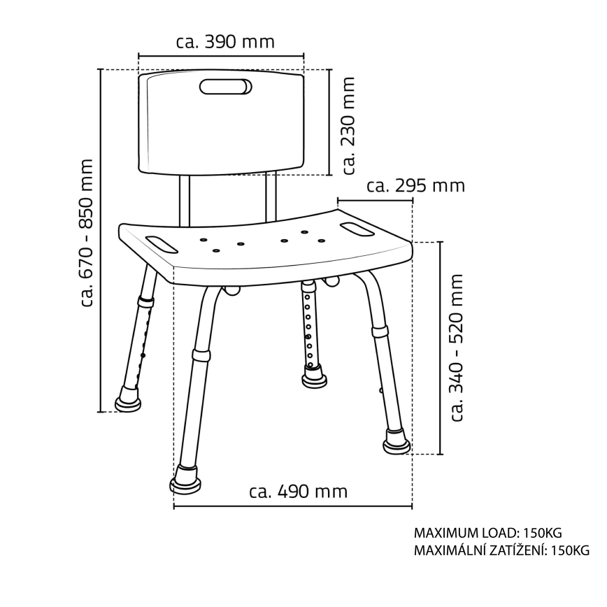 Ridder - Chair with Backrest 49x85 White