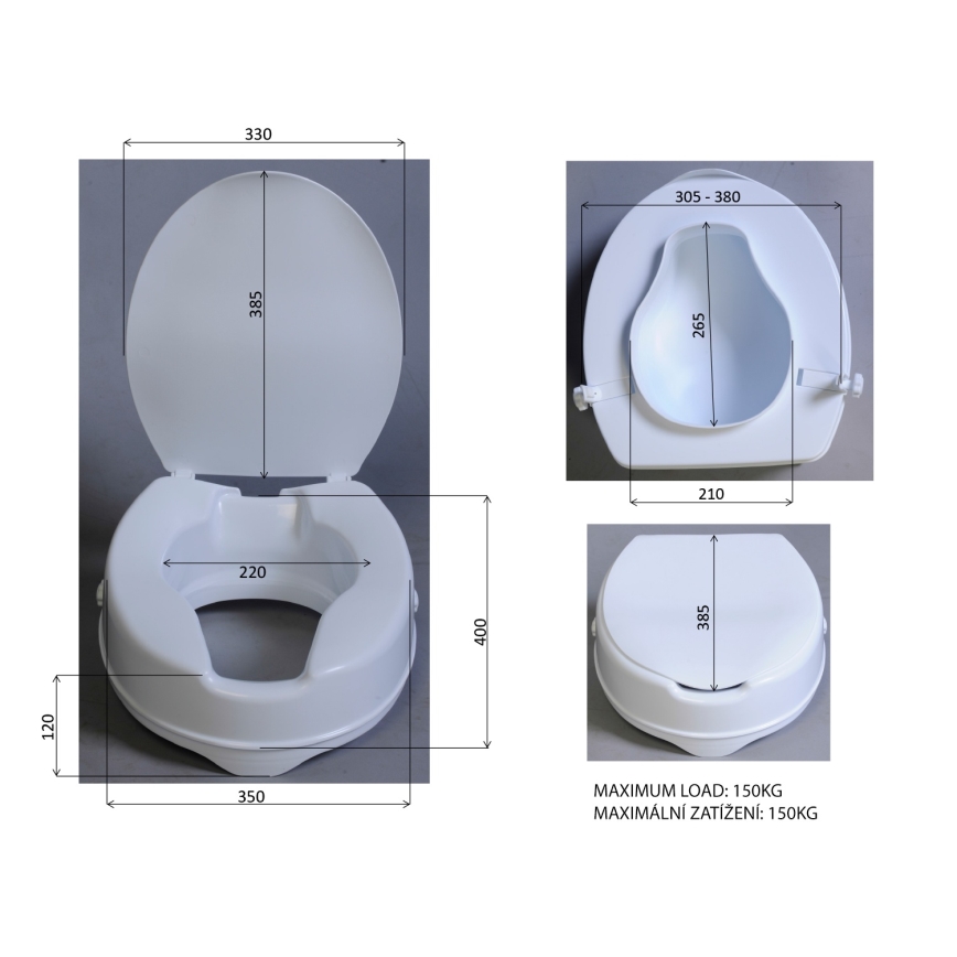Ridder - Raised Toilet Seat, White