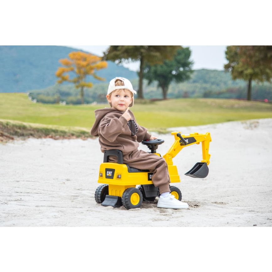 Ride-on push excavator CAT yellow/black
