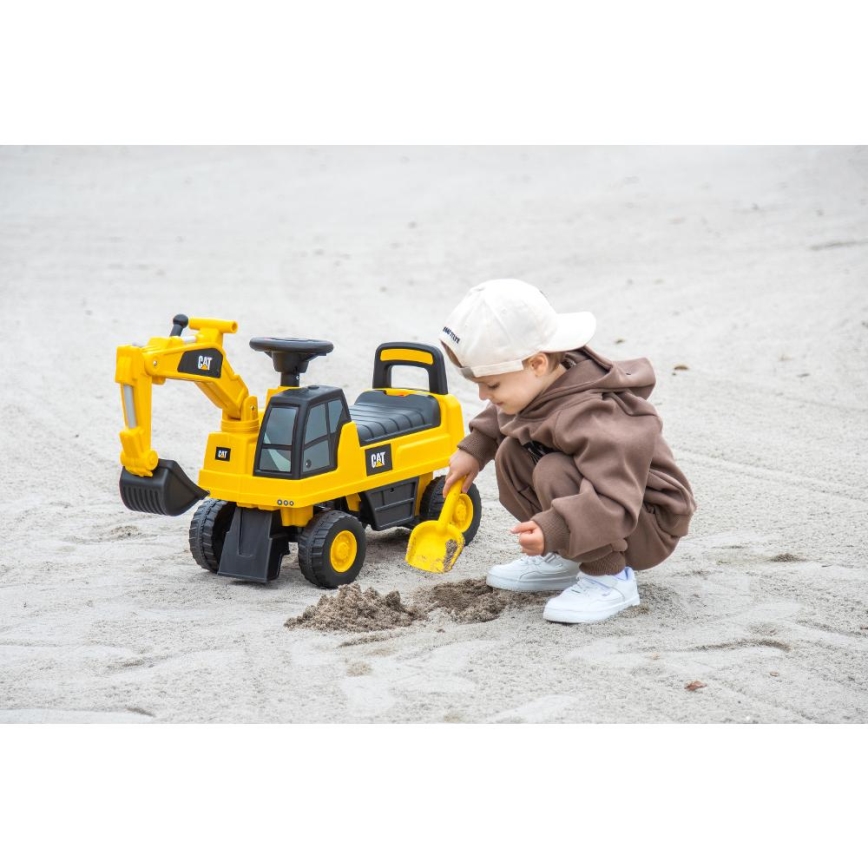 Ride-on push excavator CAT yellow/black