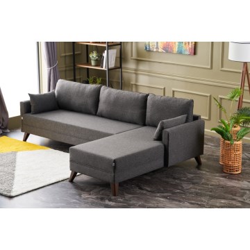 RIGA L-Shaped Corner Sofa, Anthracite, Right-Hand