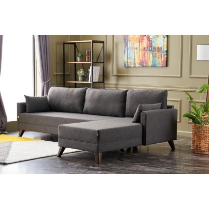 RIGA L-Shaped Corner Sofa, Anthracite, Right-Hand