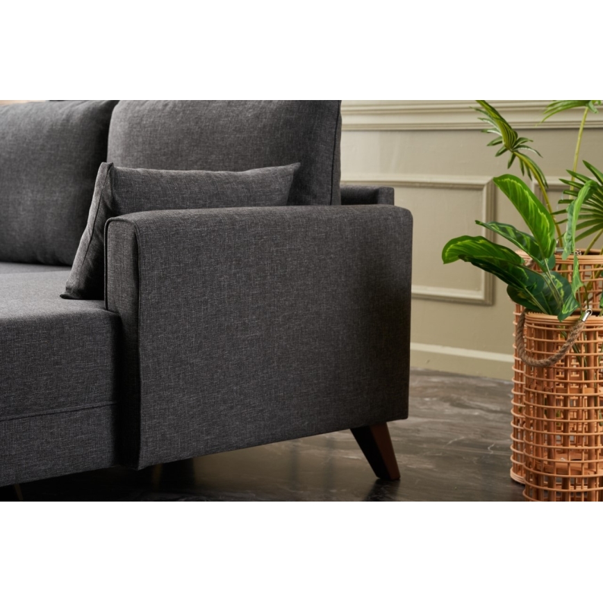 RIGA L-Shaped Corner Sofa, Anthracite, Right-Hand