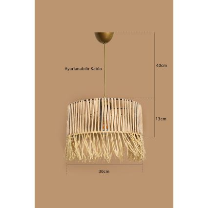 RIMINI Pendant Light 1xE27/40W/230V Beige