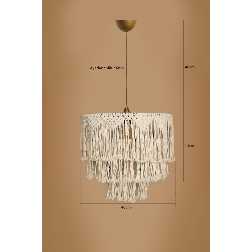 RIMINI Pendant Light 1xE27/40W/230V Cream