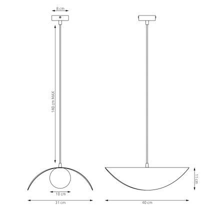 RITUAL cable-hung pendant light 1xG9/8W/230V beige