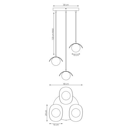 RITUAL Cable Pendant 3xG9/8W/230V White