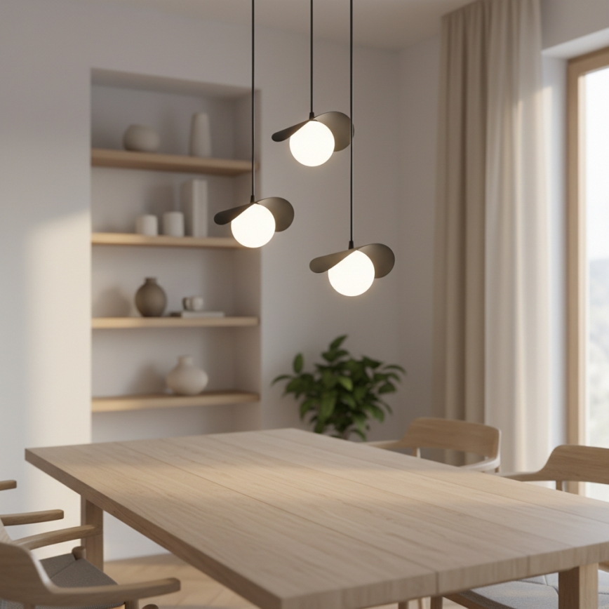 RITUAL pendant light on cable, 3x G9/8W/230V, black