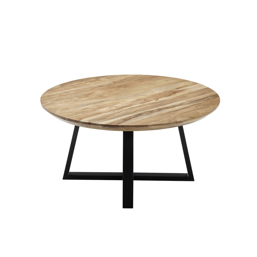 RIVA coffee table, Ø 90 cm — acacia/black