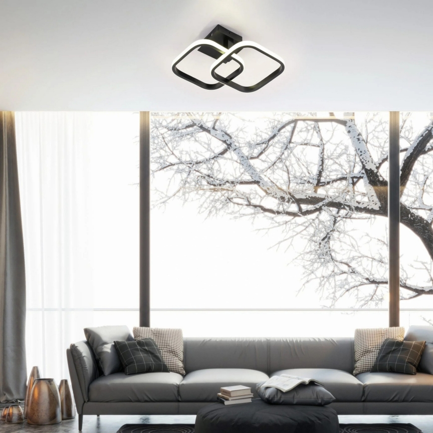 ROBERT LED Ceiling Light, 25 W / 230 V, 25 x 38 cm, Black