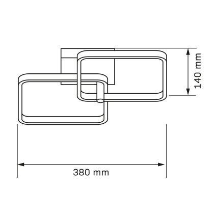 ROBERT LED Ceiling Light, 25 W / 230 V, 25 x 38 cm, Black