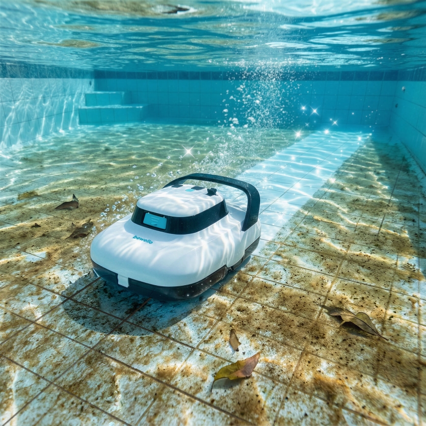 Robotic pool cleaner for horizontal surfaces 40W/12.6V 6000 mAh IPX8 white