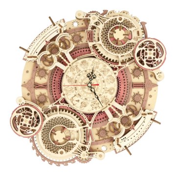 RoboTime - 3D wooden mechanical puzzle Clock with a calendar