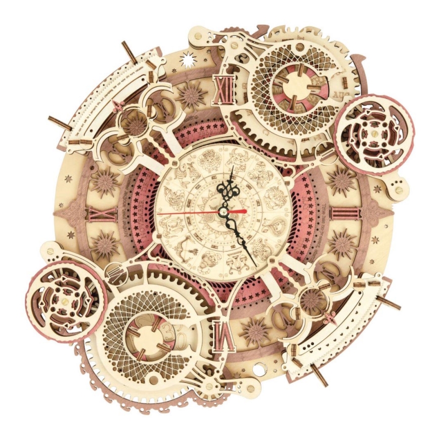 RoboTime - 3D wooden mechanical puzzle Clock with a calendar
