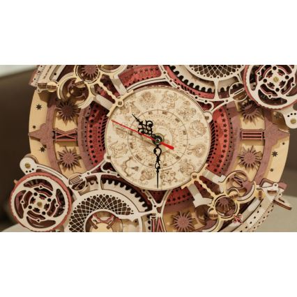 RoboTime - 3D wooden mechanical puzzle Clock with a calendar