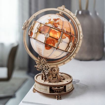 RoboTime - 3D wooden mechanical puzzle Glowing globe