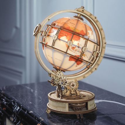 RoboTime - 3D wooden mechanical puzzle Glowing globe