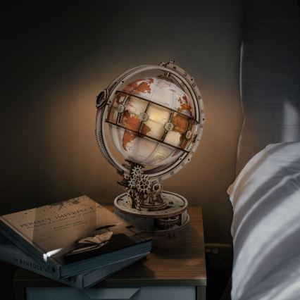 RoboTime - 3D wooden mechanical puzzle Glowing globe