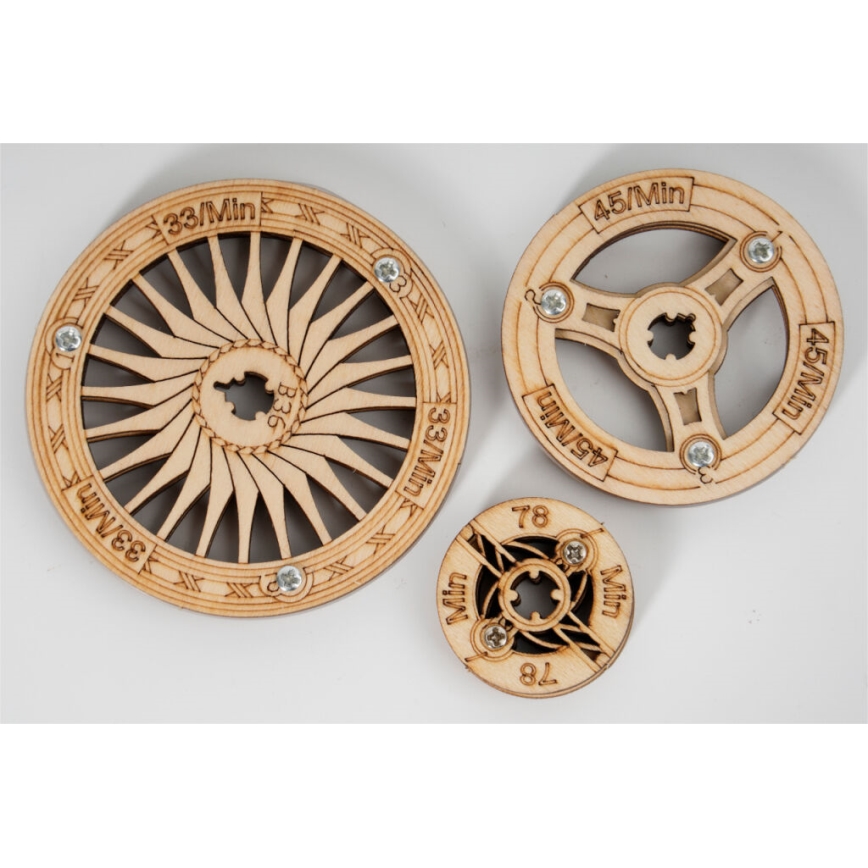 RoboTime - 3D wooden mechanical puzzle Gramophone (manual drive)