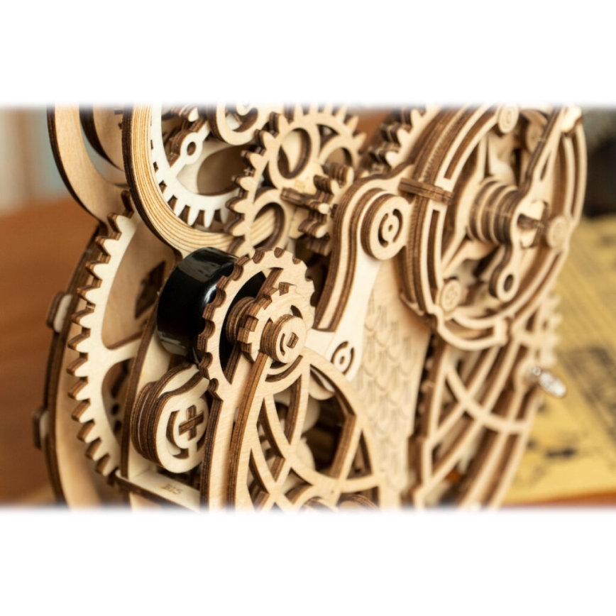 RoboTime - 3D wooden mechanical puzzle Owl clock