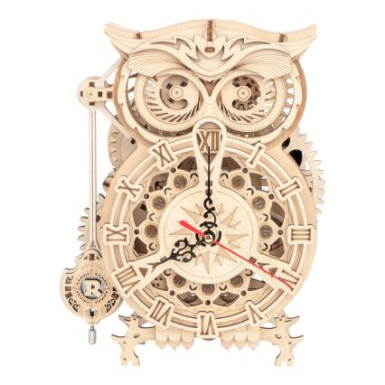 RoboTime - 3D wooden mechanical puzzle Owl clock