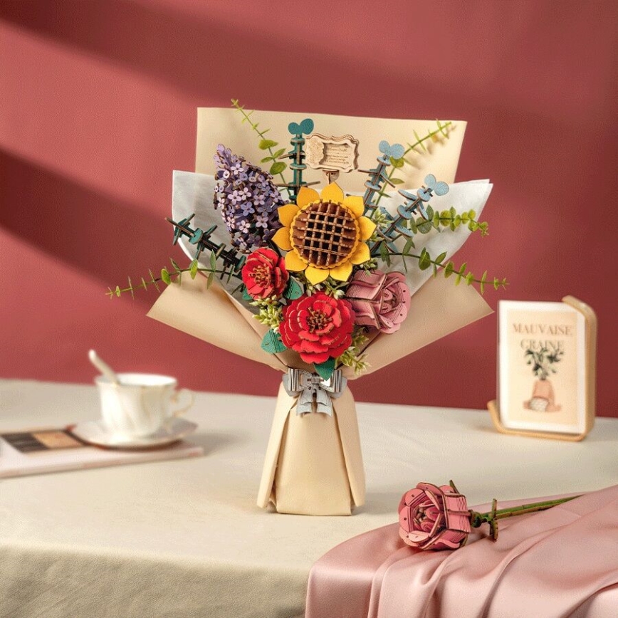 RoboTime - 3D wooden puzzle Bouquet