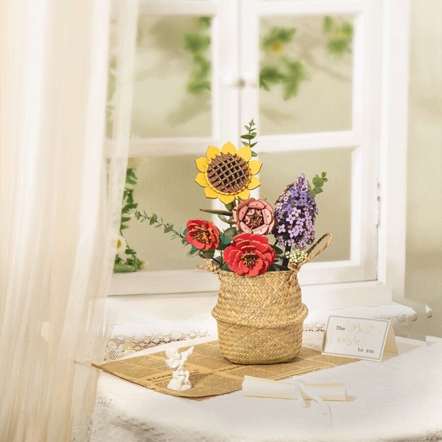 RoboTime - 3D wooden puzzle Bouquet