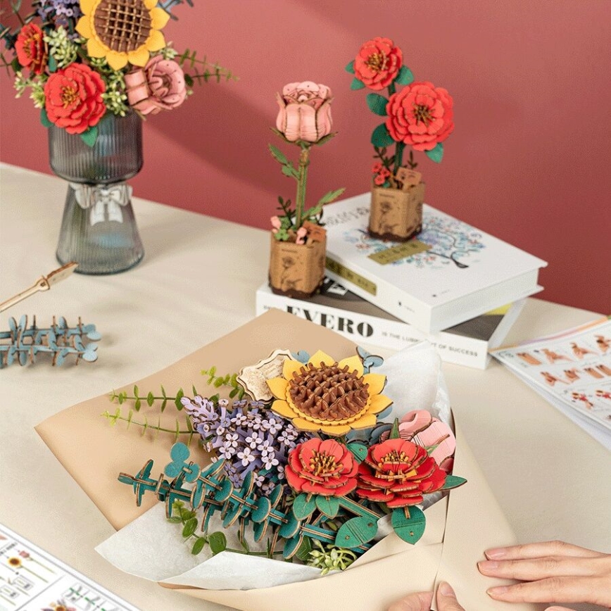 RoboTime - 3D wooden puzzle Bouquet