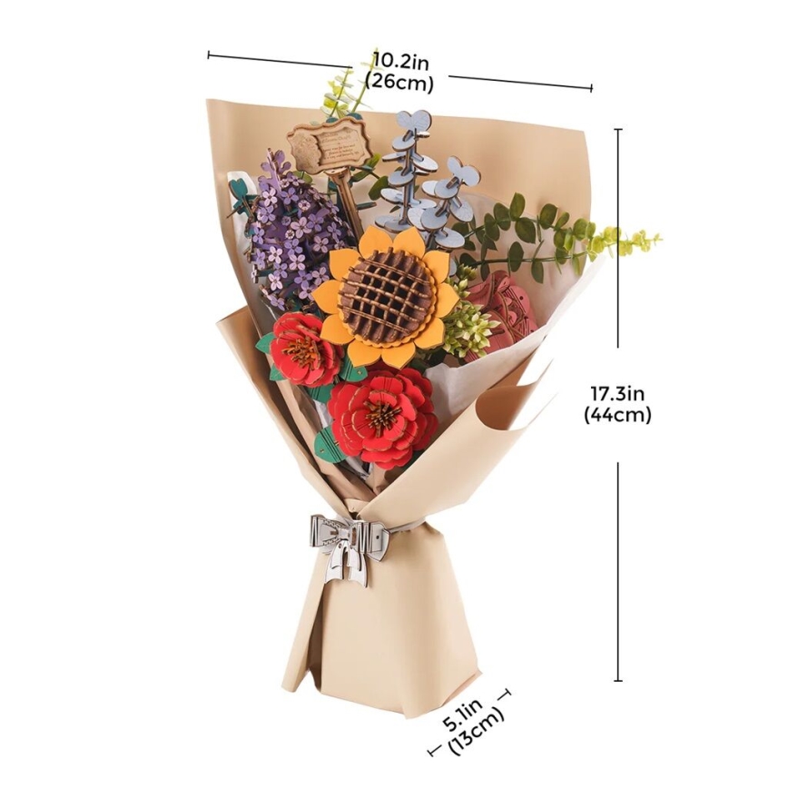 RoboTime - 3D wooden puzzle Bouquet