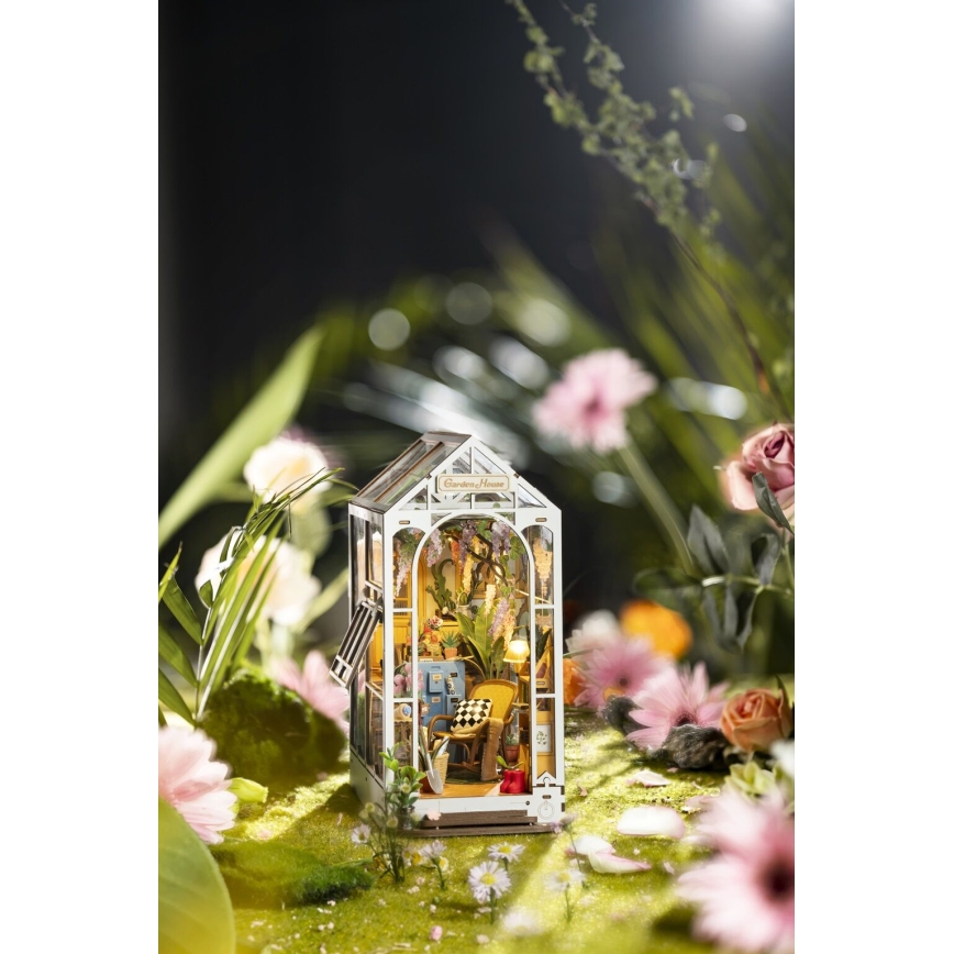 RoboTime - LED Bookstop Garden house 3D puzzle 2xAAA