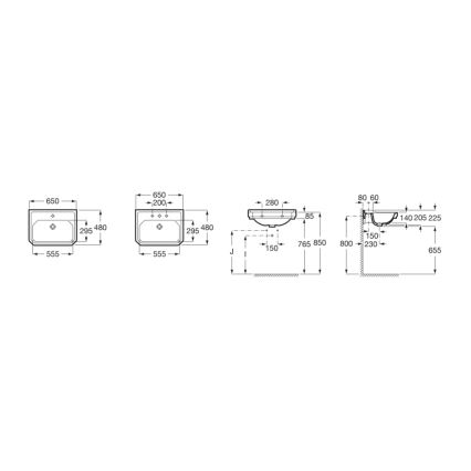 Roca A3270A1000 - Wall-hung basin CARMEN 65x48 cm ceramics/white