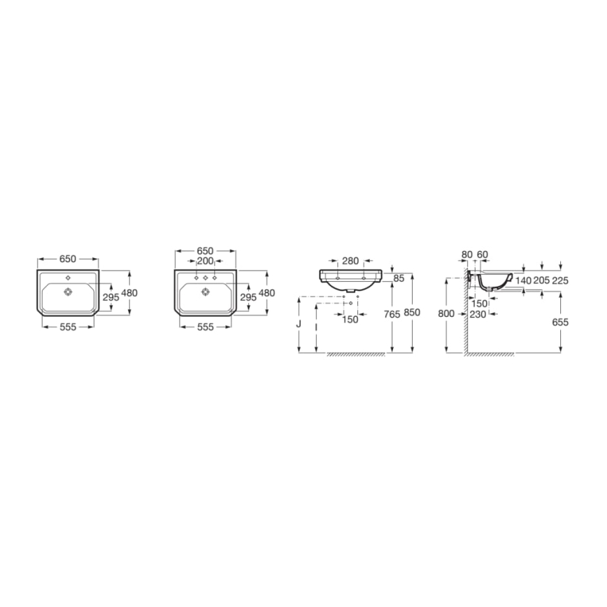 Roca A3270A1000 - Wall-hung basin CARMEN 65x48 cm ceramics/white