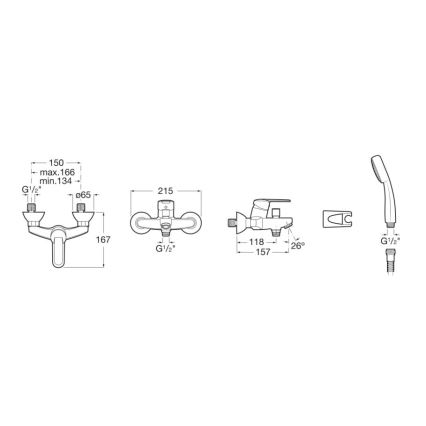 Roca A5A0125C02 - Bath set with tap VICTORIA shiny chrome