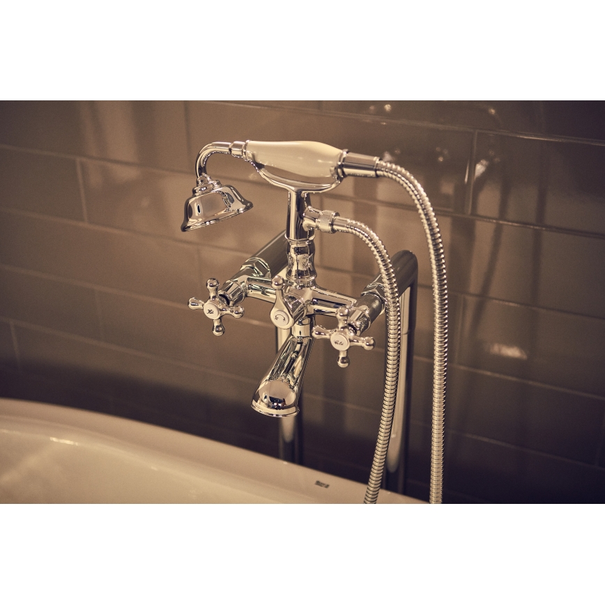 Roca A5A014BC00 - CARMEN RETRO bath set with mixer, polished chrome