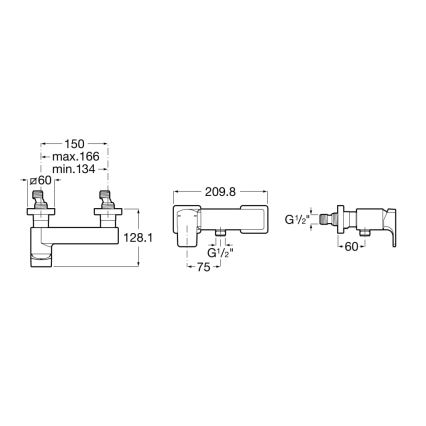 Roca A5A2D01C00 - L90 Shower Mixer, Polished Chrome
