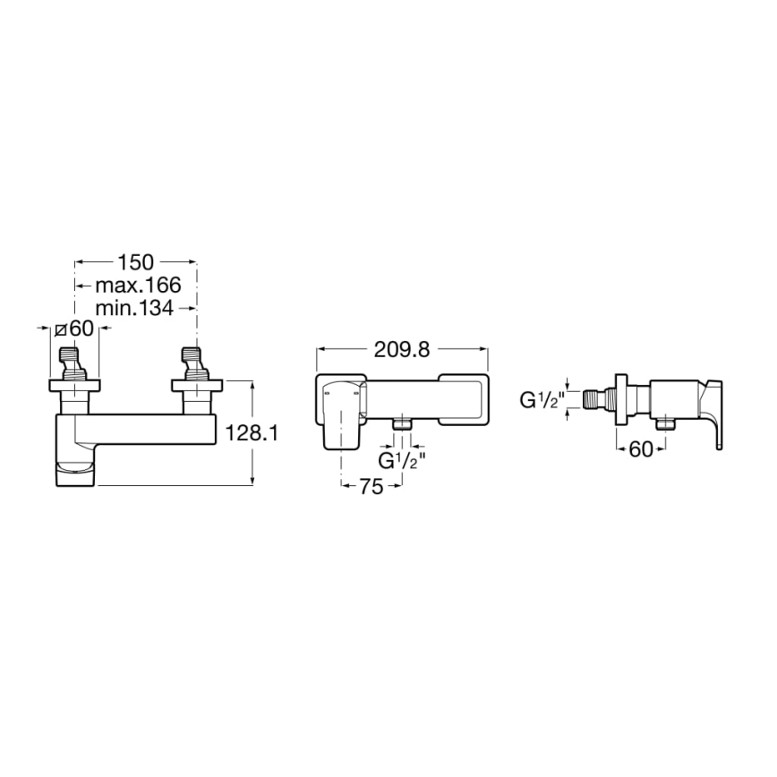 Roca A5A2D01C00 - L90 Shower Mixer, Polished Chrome