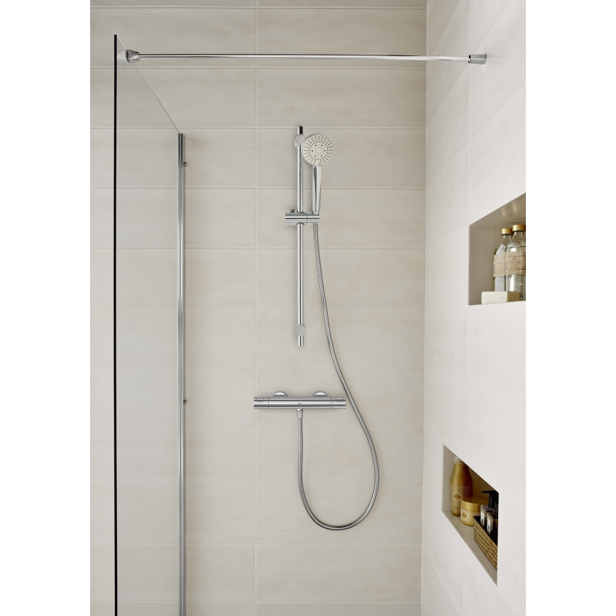 Roca A5A2E18C00 - Shower thermostatic tap T-500 shiny chrome