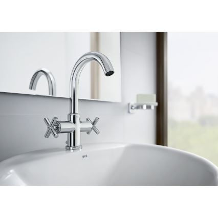 Roca A5A3043C00 - Basin tap + waste with overflow LOFT 27 cm shiny chrome