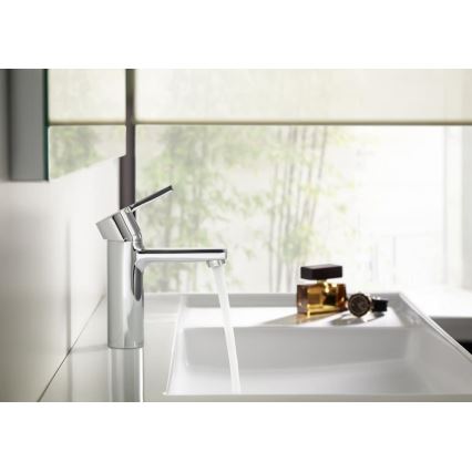 Roca A5A3296C00 - NAIA basin mixer with pop-up waste, 16.7 cm, polished chrome