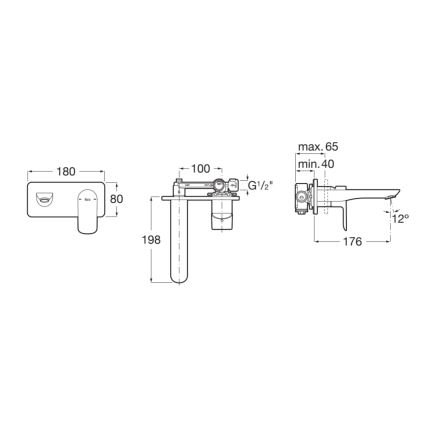 Roca A5A356EC00 - CALA Concealed Bath Mixer, Polished Chrome