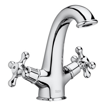 Roca A5A3A4BC00 - Basin mixer + pop-up waste with overflow CARMEN RETRO 17.8 cm polished chrome